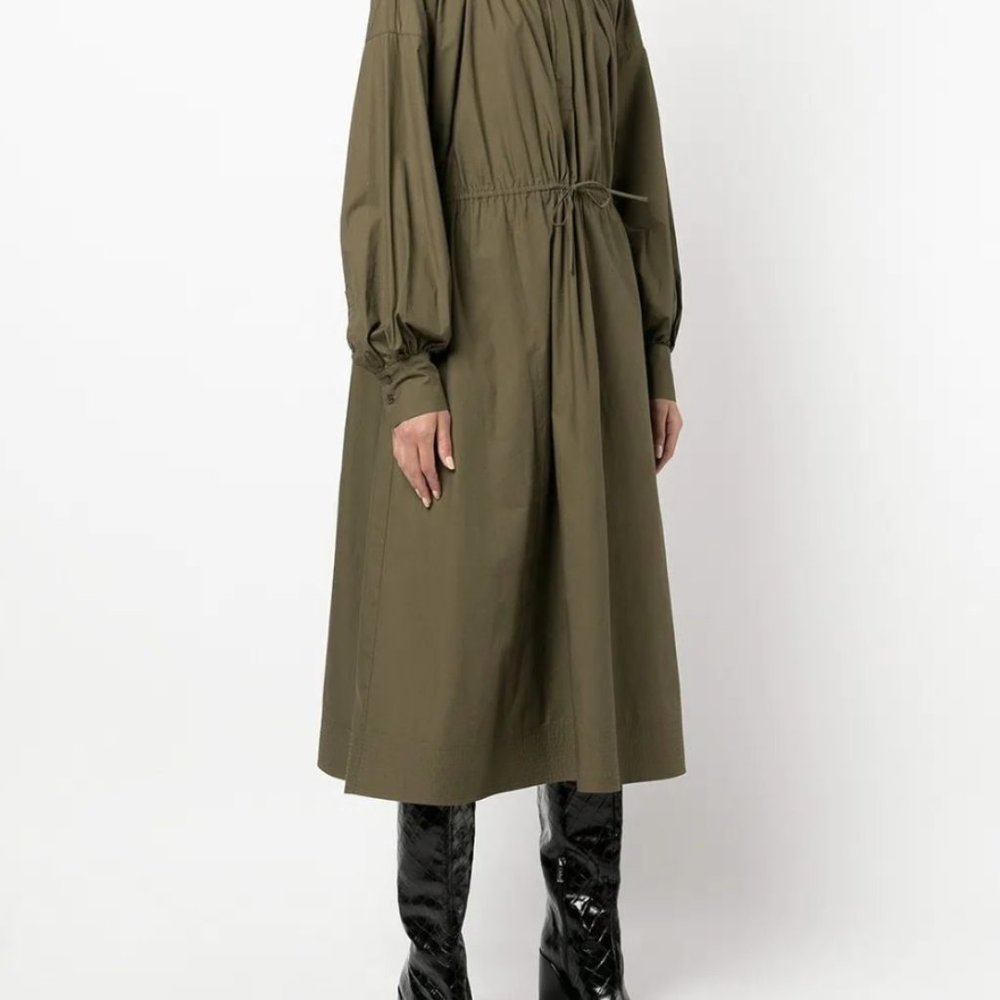 NEVER WORN — JASON WU COTTON POPLIN BALLOON SLEEVE DRESS W/ DRAWCORD WAIST
